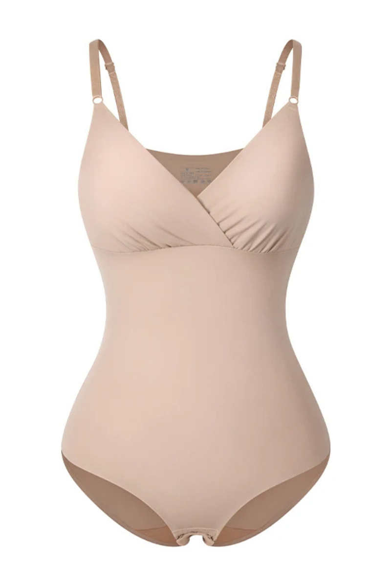 Body Incrociato Arricciato con Scollo a V