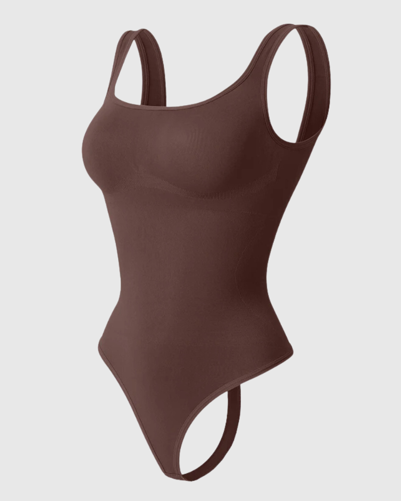 Body modellante con scollo quadrato