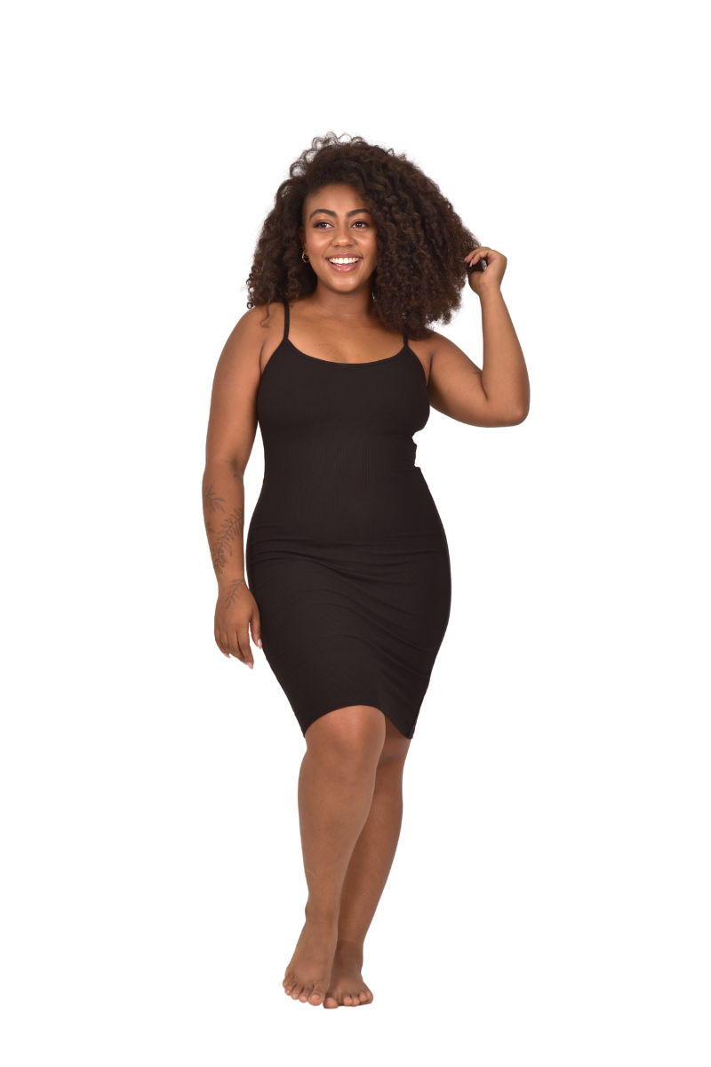Miniabito rilassante in modal con body modellante integrato