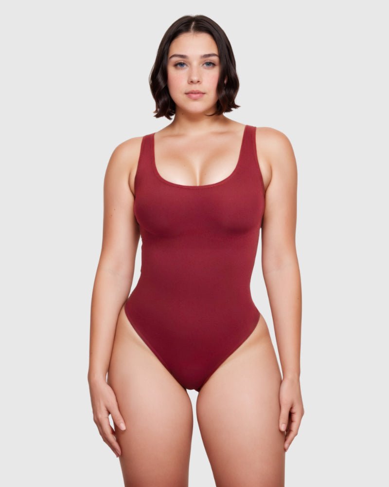 Body modellante con scollo quadrato