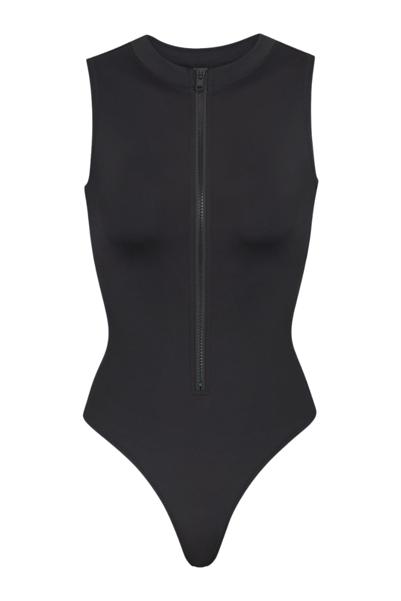 Costume da Bagno Modellante con Collo Chiuso e Cerniera