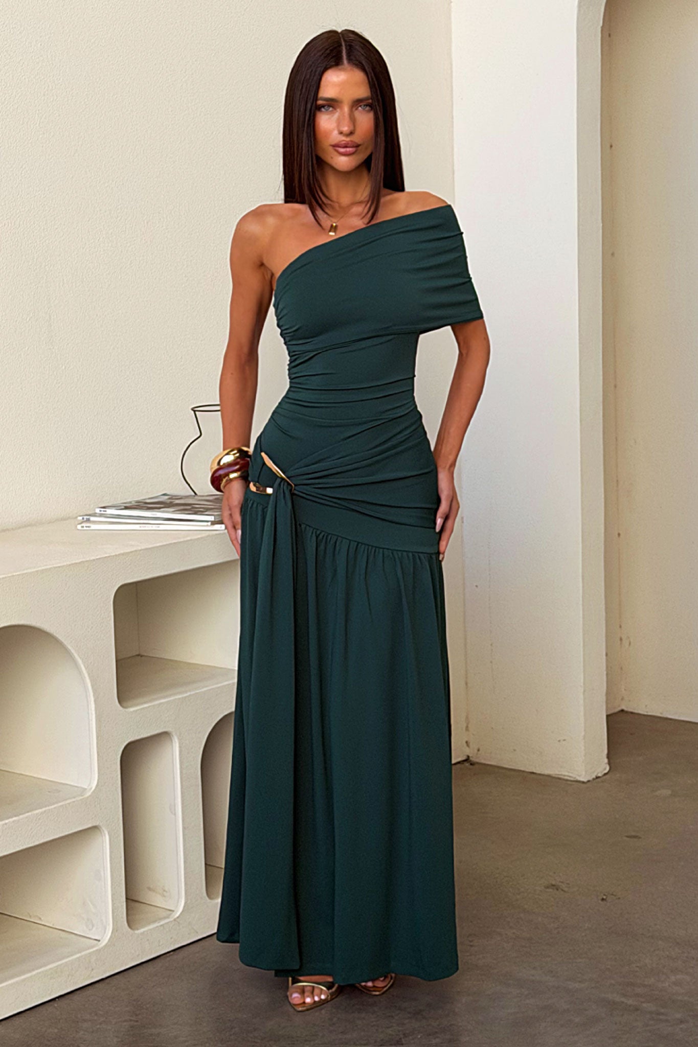 Aveline Strapless Wrap Maxi Dress - Esmeralda