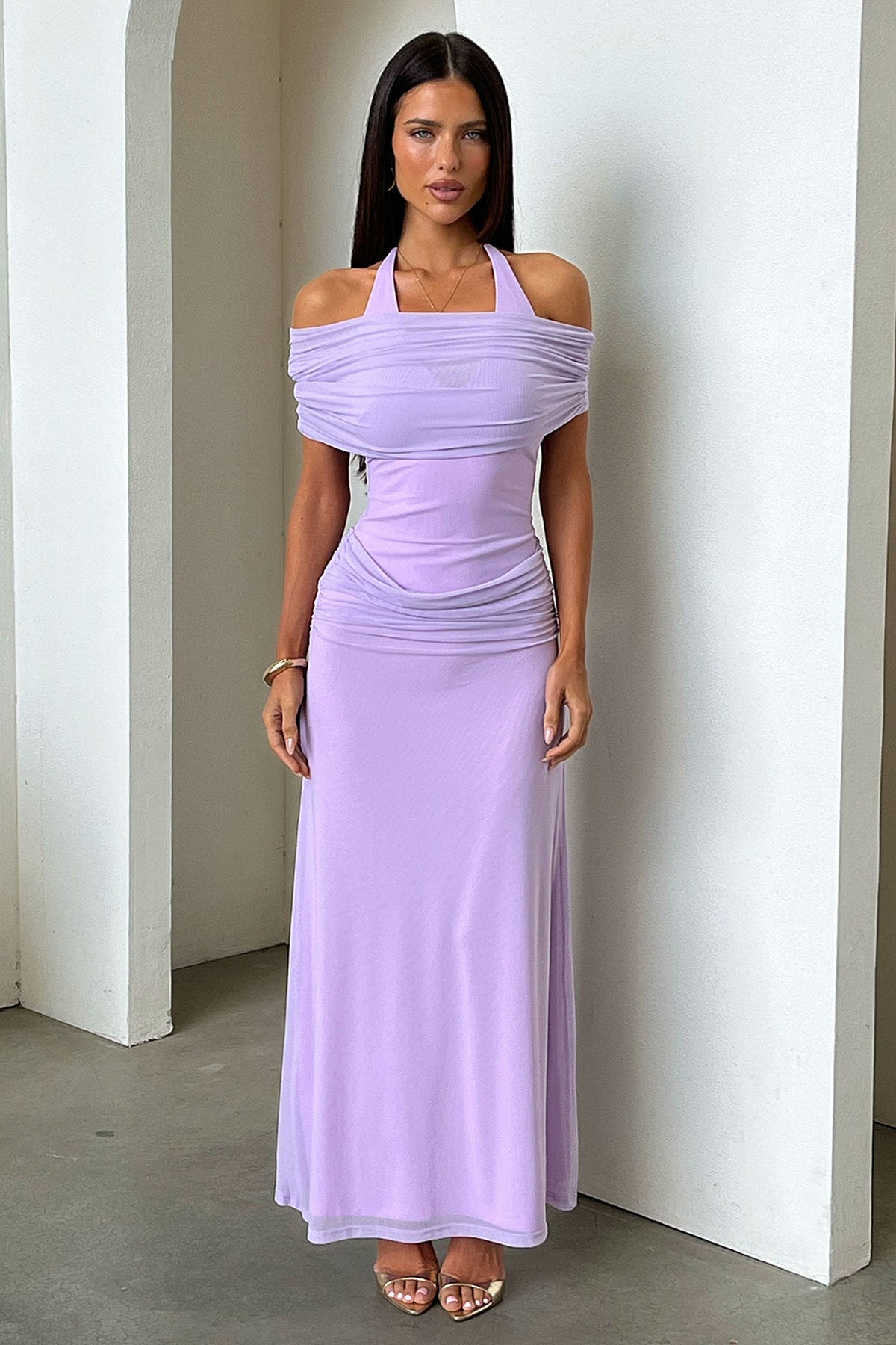 Ellie Halter Neck Maxi Dress - Morado
