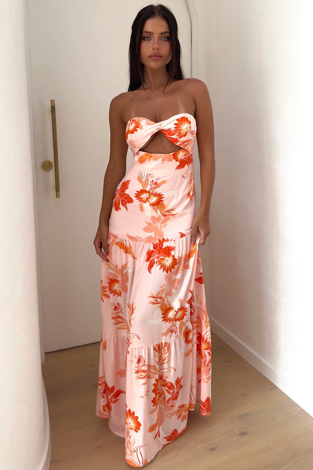 Giada Maxi Dress - Floral Naranja