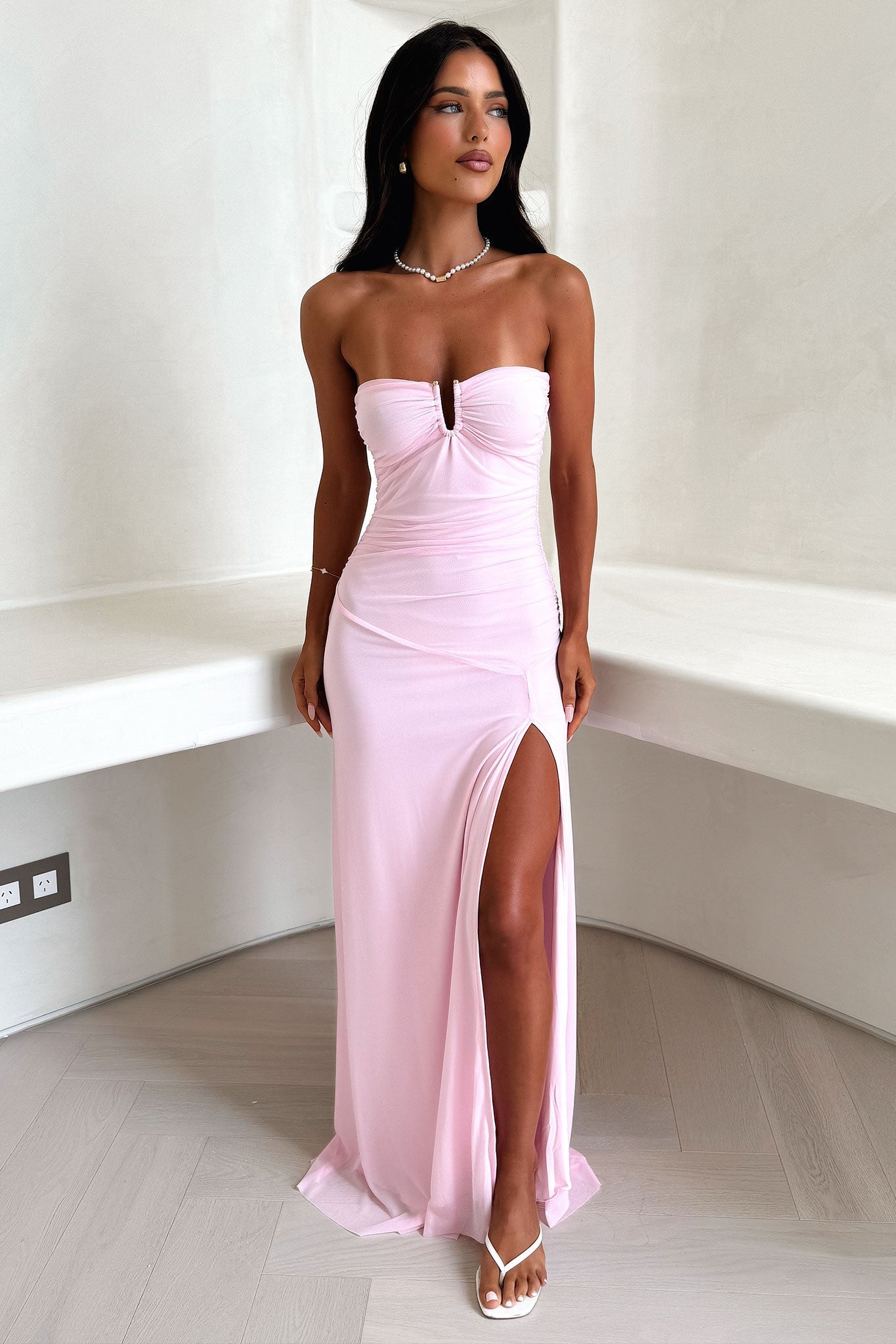 Renesmee Strapless Maxi Dress - Rosa