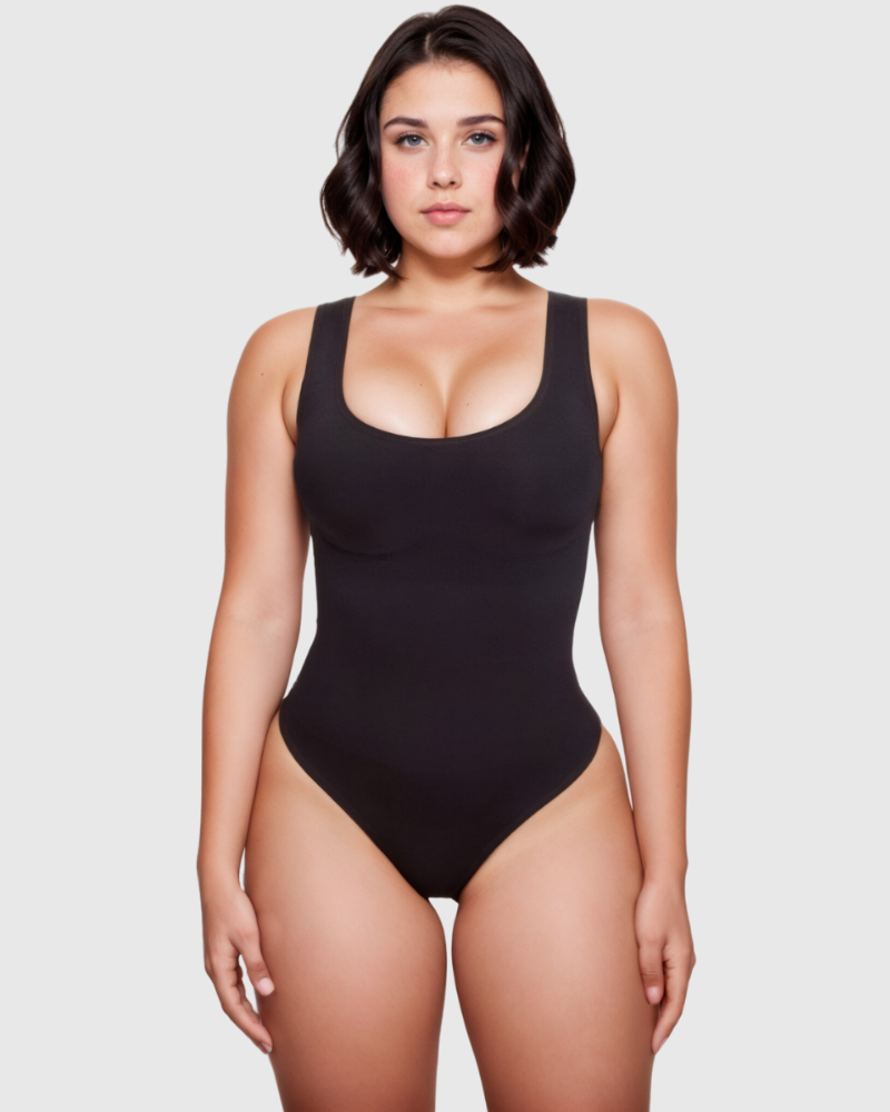 Body modellante con scollo quadrato