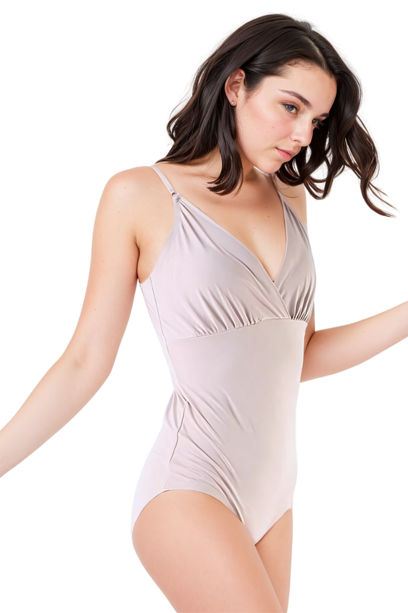 Body Incrociato Arricciato con Scollo a V