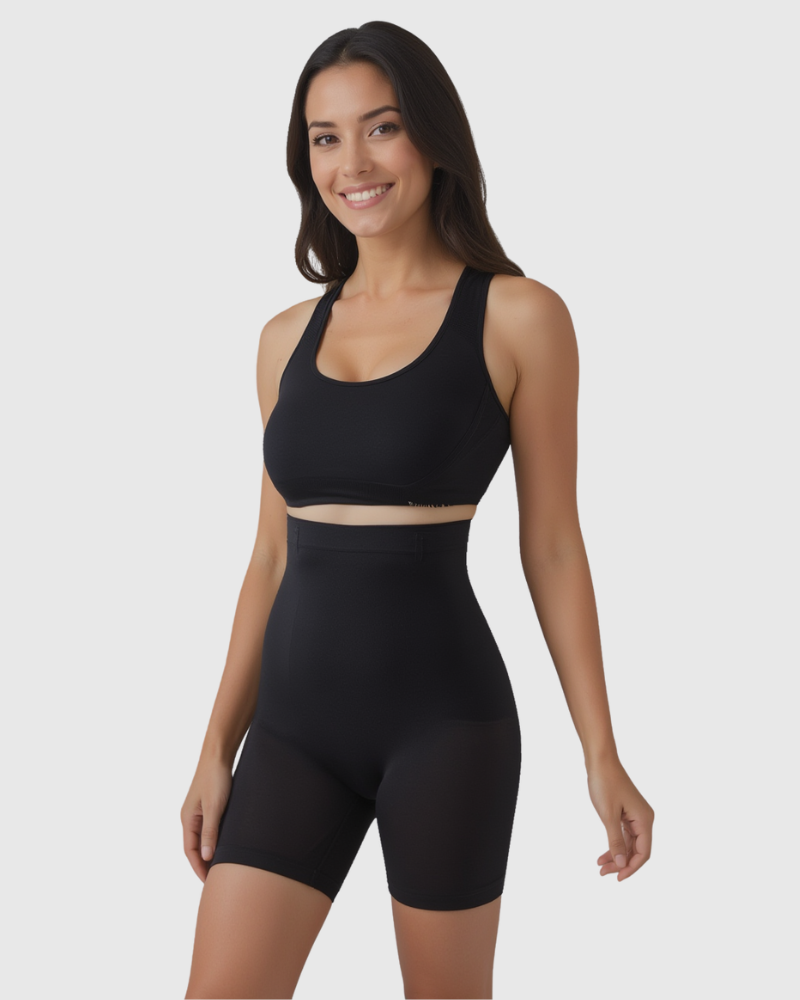 Pantaloncini a Compressione a Vita Alta (2 Pezzi)
