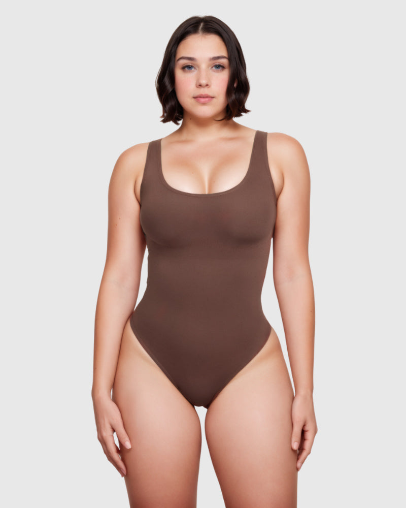 Body modellante con scollo quadrato
