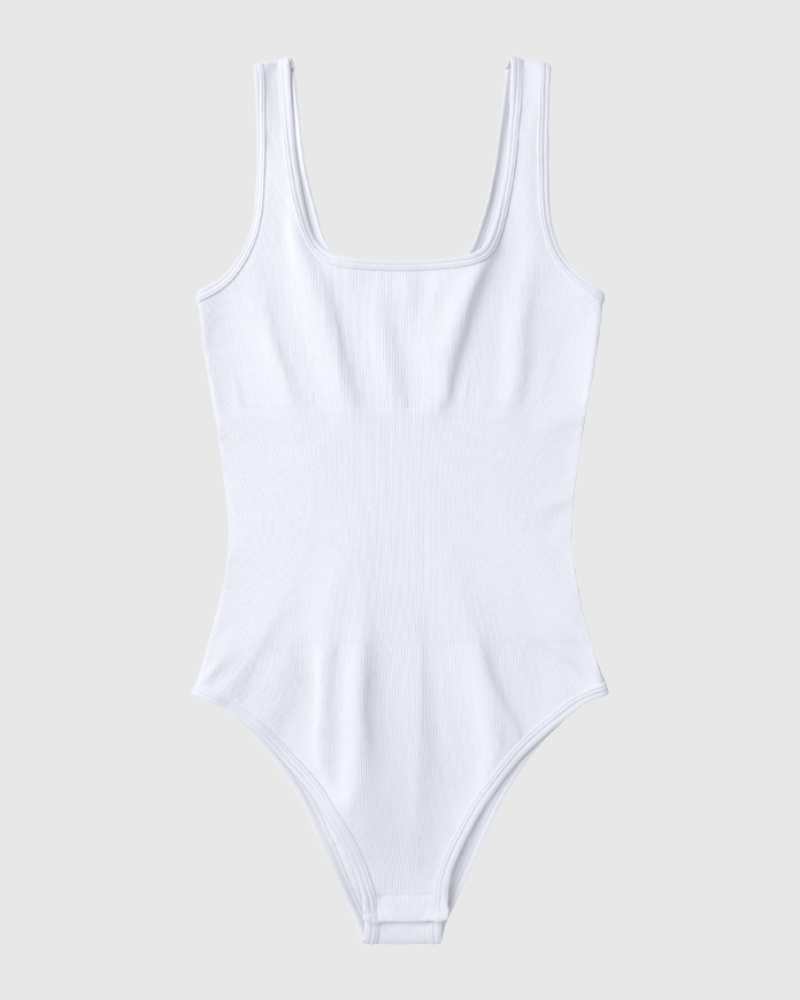 Body a Costine con Scollo Quadrato