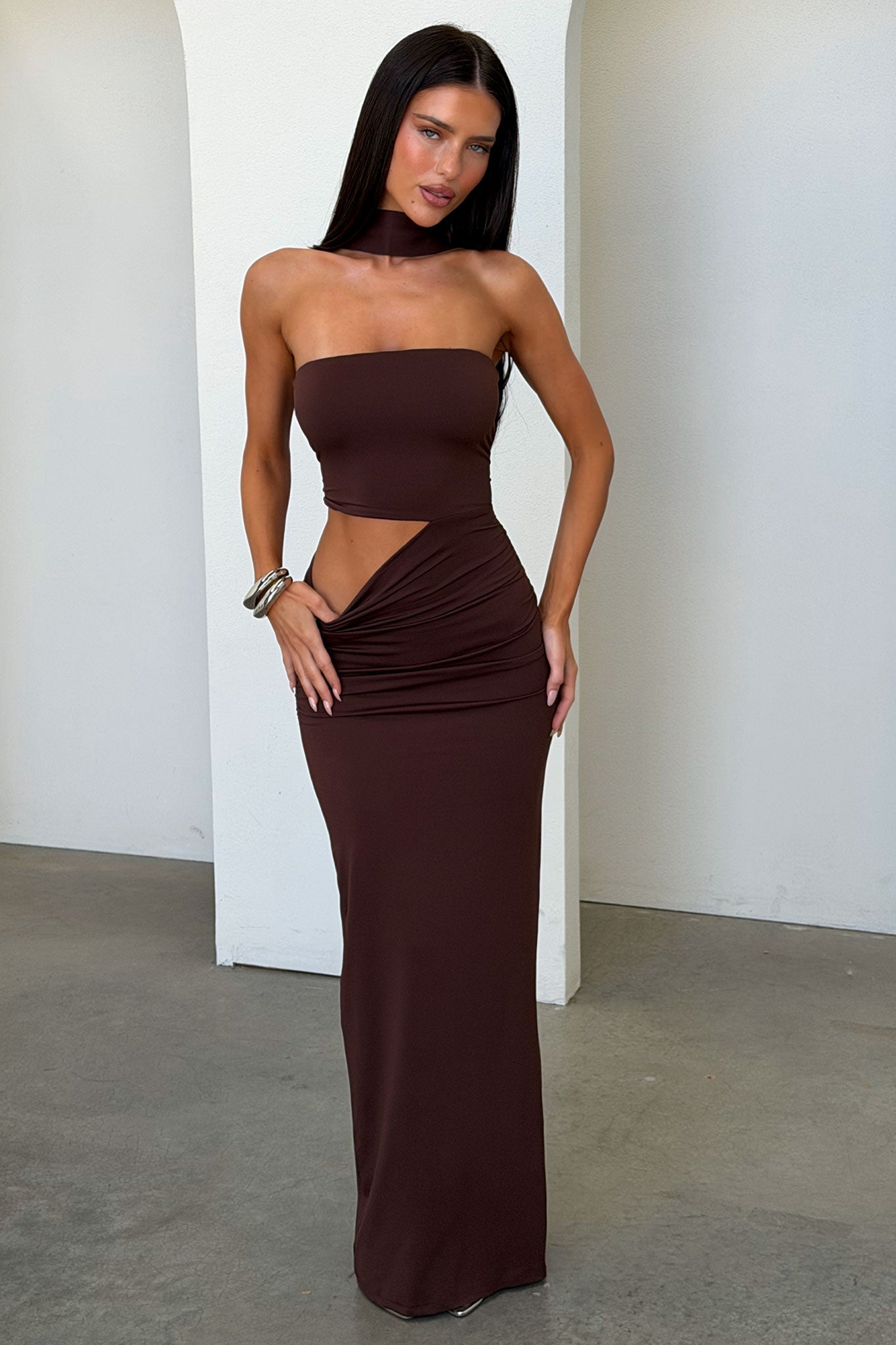 Forbes Strapless Maxi Dress - Marrón