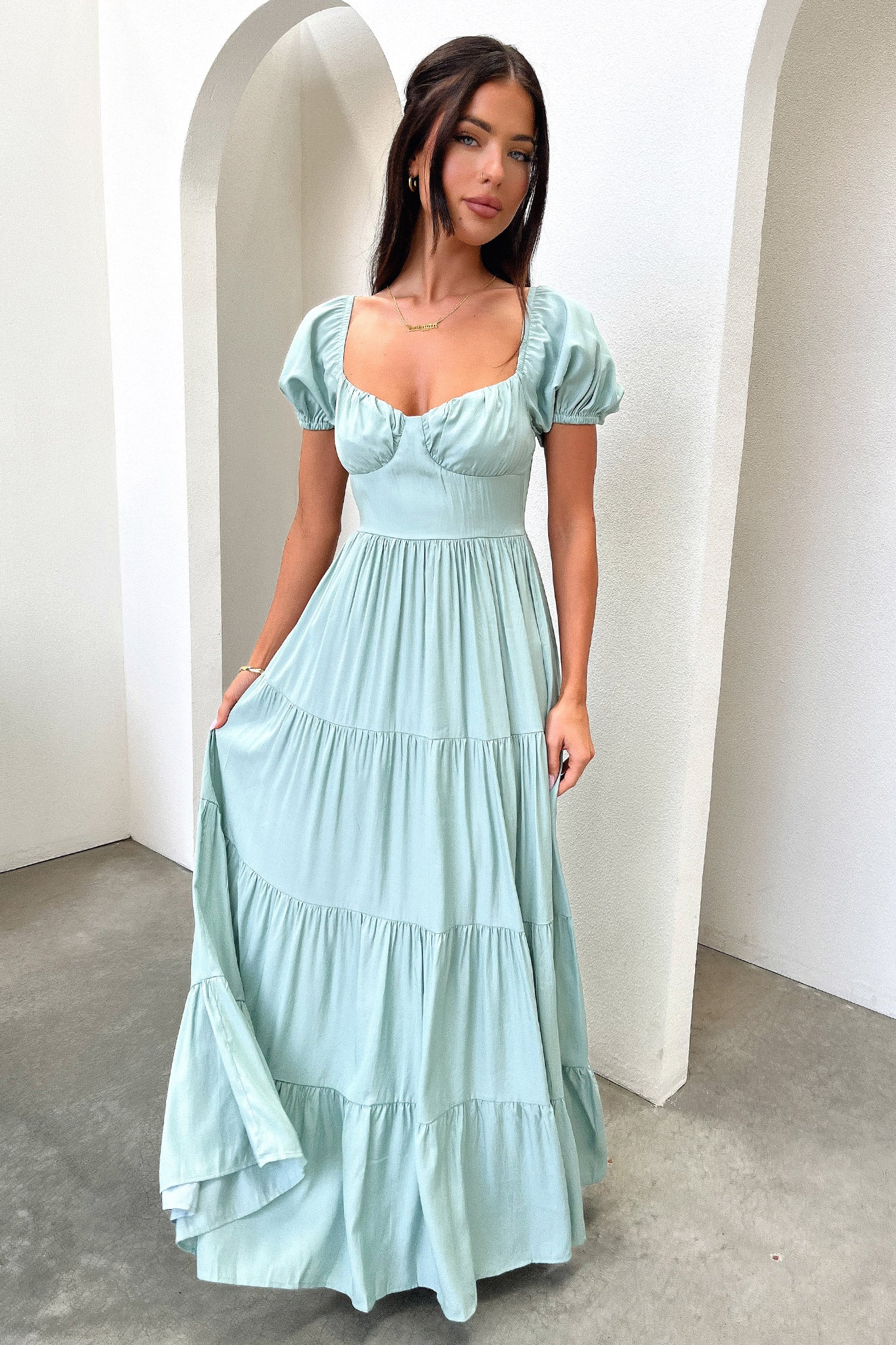 Levona Maxi Dress - Verde Salvia