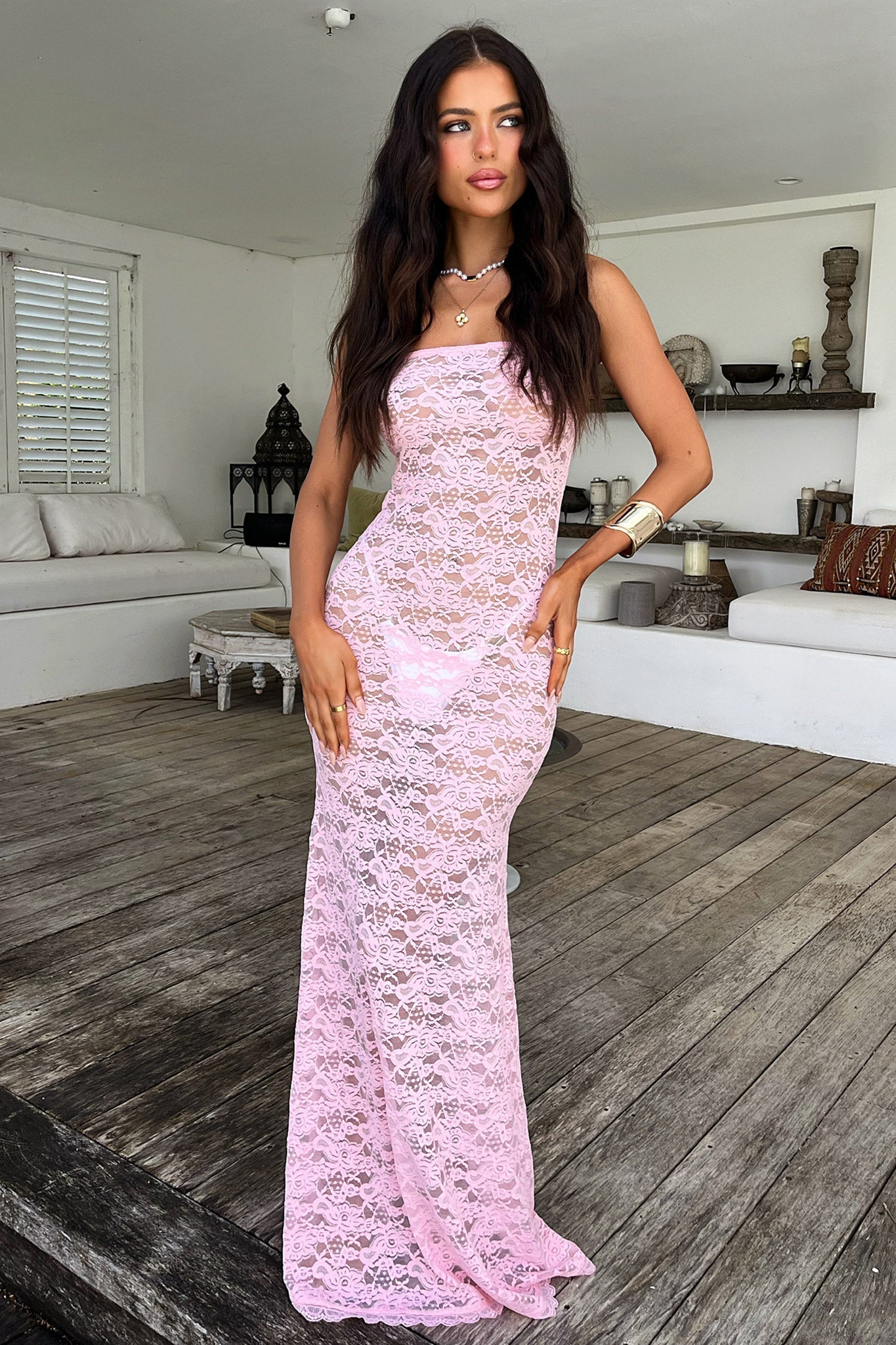 Veradi Maxi Dress - Rosa Claro